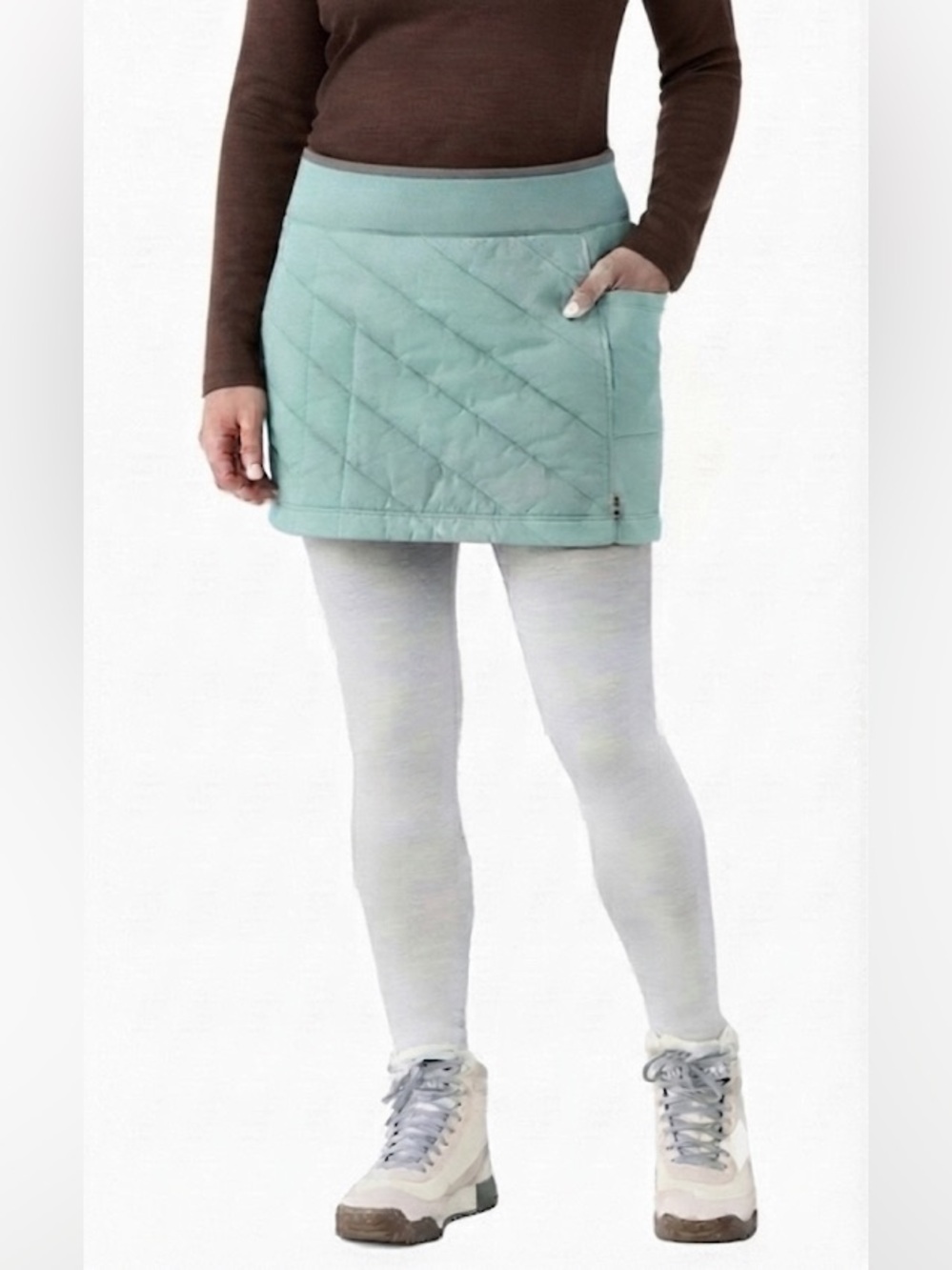 Smartwool Smartloft Insulated Wool Skirt Size Large Mint Green Blue New